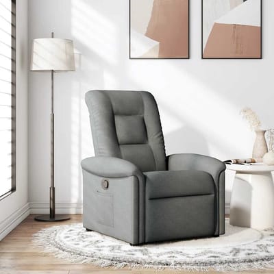 vidaXL - Fauteuil - verstelbaar - stof - donkergrijs