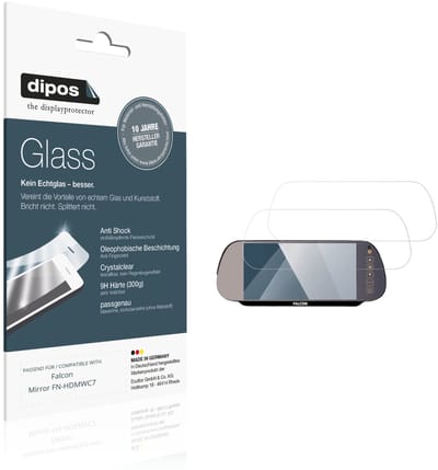 dipos – 2x Pantserfolie geschikt voor Falcon Mirror FN-HDMWC7 | 9H Screenprotector
