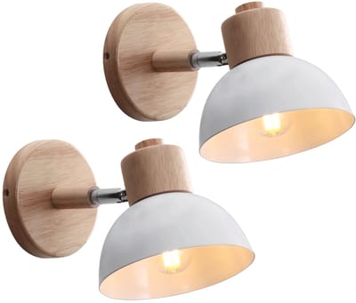 2 Stuks Wandlamp Moderne Slaapkamer E27 Verstelbare Wandverlichting voor Woonkamer Gang Trap Wit