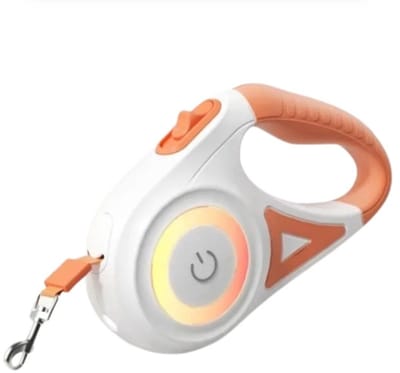 5M Oranje Kleur – Automatische Intrekbare Hondenriem met LED Licht – Lichtgevende Modeband Voor Honden – Ideaal Voor Puppy’s & Huisdieren – Flexi Lopen in de Donker