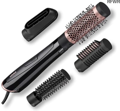 RFWR® 1000W Föhnborstel met 4 Opzetstukken - Voor Volume, Gladmaken en Styling met Cool Shot