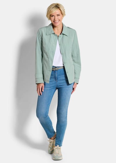 Trenchjack in crashlook - salie - Gr. 19 van Goldner Fashion