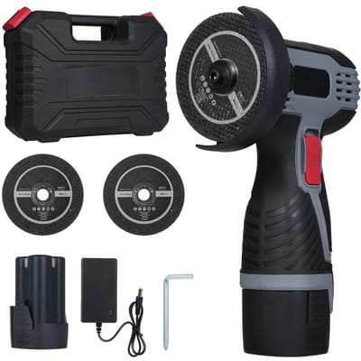 Meuleuse d'angle sans balais 17 000 tr/min, meuleuse d'angle sans fil, outil de meulage électrique, mini meuleuse d'angle Basic Package & 1 Battery-EU plug noir