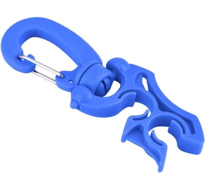Slanghouder Clip - Duik Accessoire - Duiken Organiseren - Roestvrij Staal - 10 cm - Blauw