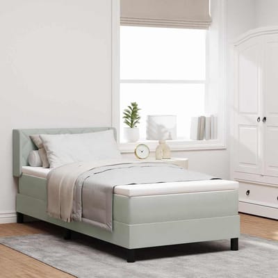 vidaXL - Boxspring - bed - met - hoofdeinde - Lichtgrijs - 200 - x - 100 - cm - Fluweel