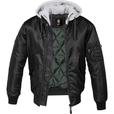 Brandit - Rockabilly Bomberjack - MA1 Sweathood - S tot 5XL - voor Mannen - zwart-grijs