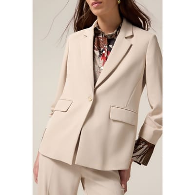 Oltre Single-breasted Blazer In Fluid Fabric Beige Size: 40 | Blazers Outlet | Dames | Beige