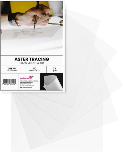 Transparant Calqueerpapier DIN A5 - 50 Vel Wit Doorzichtig Papier voor Tekenen en Knutselen