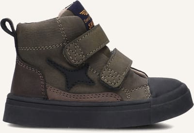 Shoesme Donkergroene Bootie - Sneakers Kinderen - Jongens - Dark Green - Microfiber nubuck - Maat 25