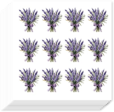 Dailygoods- Stickers Lavendel - Papieren Stickers - Zelfklevende Labelstickers - Voor Feestgeschenken - Envelopzegels - Plakboeken - Ambachten