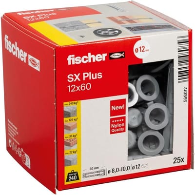 Nylon Pluggen - Bevestigingspluggen - Wandmontage - 4-voudige spreiding - 12 x 60 mm