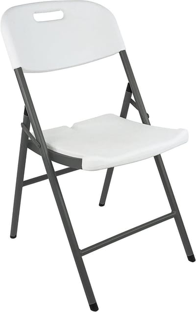 Klapstoel - Tuinstoel Opvouwbaar - Terras Zitten - UV- en weerbestendig - 50 x 47 x 84 cm - Wit