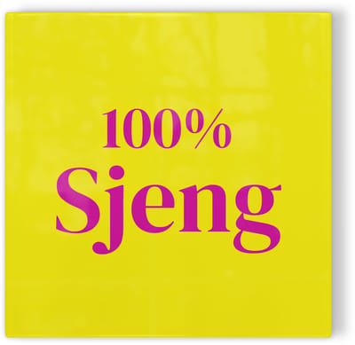 Tegeltje Maastricht 100% Sjeng - geel roze - tegeltje stad - tegeltje met tekst