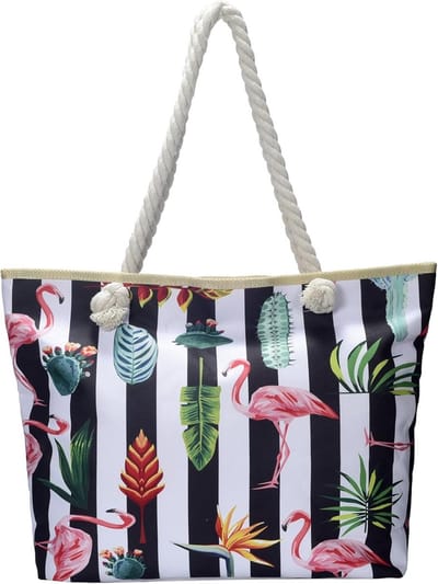Grote Strandtas met Ritssluiting en Touwgrepen - XXL Shopper voor Strand en Boodschappen