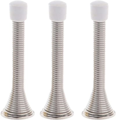 Verstelbare deurstoppers van veerstaal met rubberen bumpers en schroefbasis - 3 stuks voor muurbevestiging, ideaal voor bescherming en veiligheid