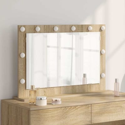 vidaXL - Make-up - Spiegel - Sonoma - Eik - 80 - x - 55 - x - 18 - cm - Rechthoekig