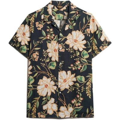Superdry Overhemd Short Sleeve Print Donkerblauw (navy) - Overhemden Casual