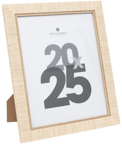 Atmosphera Fotolijstje Bali - voor 20 x 25 cm foto - beige - mdf/glas - ornament frame 24.5 x 29.5 cm - staand/hangend