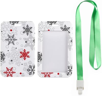 Kaarthouder met Lanyard - Naambadgehouder - Veilig Identificeren - Afneembare Riem - 6.8 x 11 cm - Rood Zwart Groen