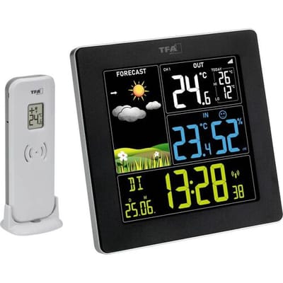 TFA Dostmann Funk-Wetterstation mit Farbdisplay SUN 2 35.1174.01 Draadloos weerstation Verwachting voor 12 tot 24 uur A