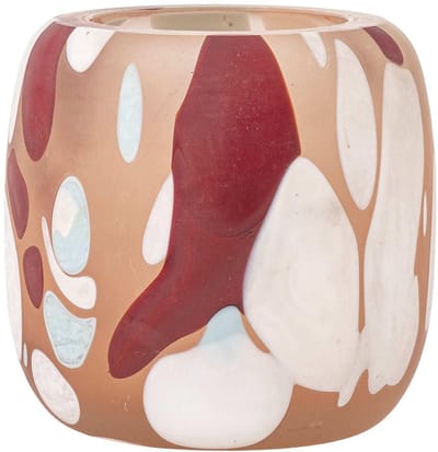 Bloomingville Kandelaar gerecycled glas roze Karan 9cm