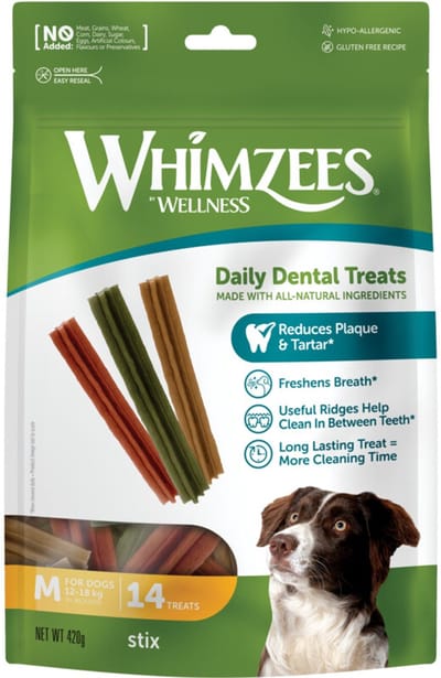 6x Whimzees Value Bag Stix Medium 14 stuks