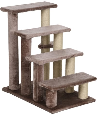Huisdiertrap - 4 Treden - Voor Dieren tot 5 kg - Bruin - 60 x 40 x 64 cm