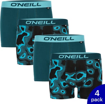 O'Neill - 4-Pack - Uni Boxershorts - Brede Comfortband - Heren - blauw / zwart - S - 900882