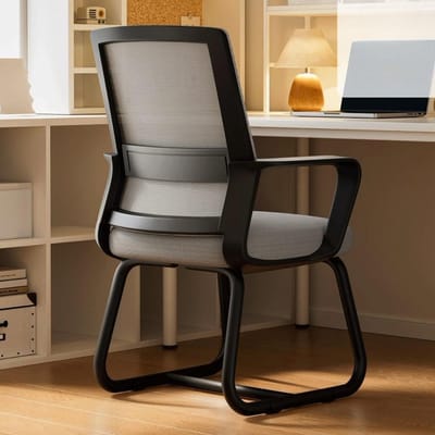 Ergonomische Kantoorstoel - Mesh Stoel - Comfortabel Werken - Ademende Rugleuning - N.v.t. - Grijs Zwart