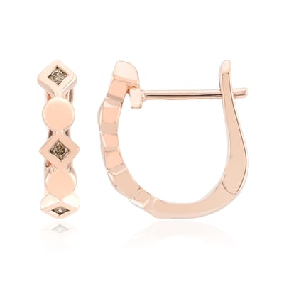 Cavill - 925 Sterling Zilver oorbellen - Roségoud plated - 0.078 ct I1 Argyle-Rose diamanten - Ronde briljant - Moderne geometrisch