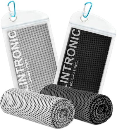 Dailygoody - Verkoelende handdoek - Microvezel handdoek - Sneldrogend en absorberend - Zwart en grijs - Koelhanddoek - Ideaal voor sport en yoga
