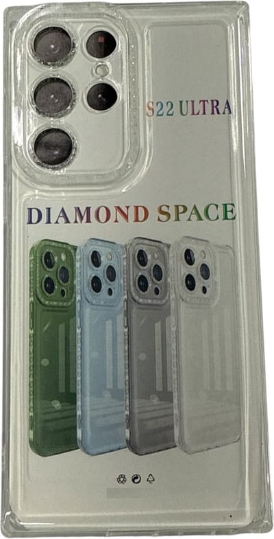 Diamond Space Telefoonhoesje met Camera Bescherming voor Samsung Galaxy S22 Ultra - FuturiQ - Transparant