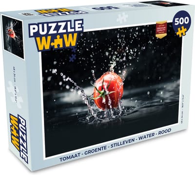 Puzzel Tomaat - Groente - Stilleven - Water - Rood - Legpuzzel - Puzzel 500 stukjes