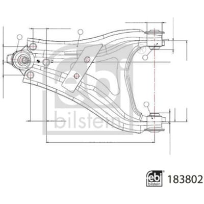 Draagarm, wielophanging FEBI BILSTEIN 183802 Vooras, links,