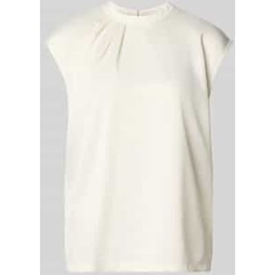 T-shirt met draperieën en kapmouwen