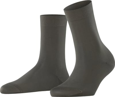 FALKE Cotton Touch eenkleurig katoen sokken dames groen - maat 35-38