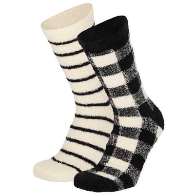 Apollo - Bedsokken dames - Zwart - One Size - Slaapsokken - Fluffy sokken - Warme sokken