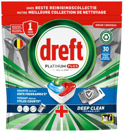 Dreft Platinum plus Allin1 - 30tabs465g - original deep clean vaatwasmiddel
