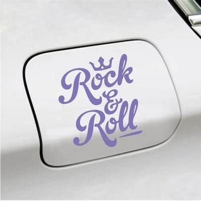 Bumpersticker - Rock & Roll - 11,3 X 13 - Paars
