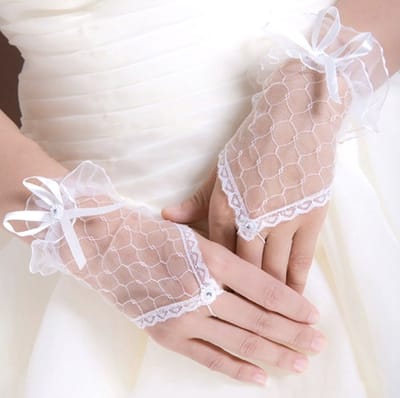 Hiden - Bruids Handschoenen - Cosplay Kleding - Cosplay Anime - Handschoenen Dames - Bride - Handschoenen zonder vingers - Bruiloft decoraties | Wit - zonder vingers