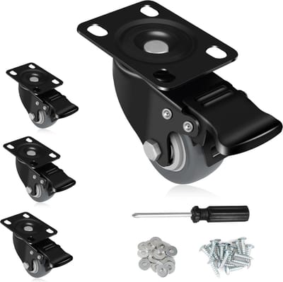 Zware belasting meubelwielen - 4 remmen - 50 mm - 160 kg - transportwielen - palletmeubels