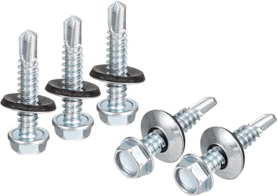 Zelfborende Schroeven - Metaalschroeven - Bevestigen in Metaal - Met Rubberen Ring - 200 Stuks 6.3x50mm - Zilverkleurig