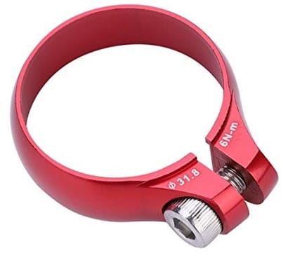 Fiets Zadelpenklem - Zadelklem - Fiets Zadel Verstelbaar - Lichtgewicht Aluminium - 27.2mm - Zwart Rood