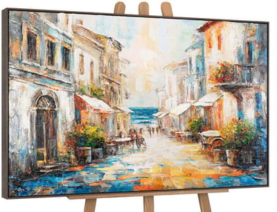 Canvas schilderij handgeschilderd warm breeze abstract – YS-Art Gallery – Luxe wanddecoratie voor woonkamer – Modern schilderij voor slaapkamer en hal