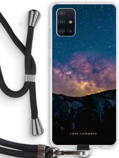 Case Company® - Hoesje met koord geschikt voor Samsung Galaxy A51 4G hoesje met Koord - Travel to space - Telefoonhoesje met Zwart Koord - Bescherming aan alle Kanten en Over de Schermrand