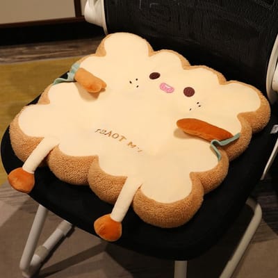15.7 inch Toast Bread Kussen met Schattige Uitdrukking - Grappig Voedsel Pluche Kussen voor Kantoor, Slaapkamer en Feestdagen, Perfect Cadeau voor Verjaardagen en Valentijnsdag