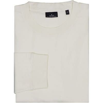 Ragman T-Shirt Uni Color Round Neck Long Sleeve Bottom Rib Ecru / male
