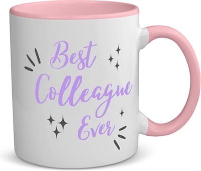 Akyol - best colleague ever koffiemok - theemok - roze - Collega - een collega - werk - afscheidscadeau - verjaardagscadeau - kado - 350 ML inhoud