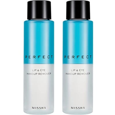 MISSHA Perfect Lip & Eye Make-up Remover 155 ml × 2 Stuks blue