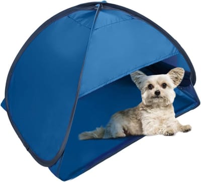 Pop-up strandtent, zonwerende tent, huisdierzonwerende tent, 1-pack mini strandtent, voor kamperen, picknicken, vissen en familie (L: 80*50*55cm) - blauw